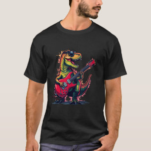 Rockender T-Rex spielt Gitarre Lustige Dinosaurier T-Shirt