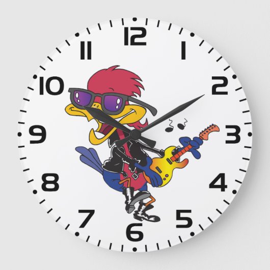 Rocker Bird Große Wanduhr (Vorderseite)