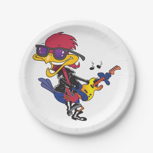 Rocker Bird Pappteller (Vorderseite)