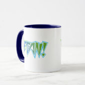 Rocker-blaues veganes tasse (Vorderseite Links)
