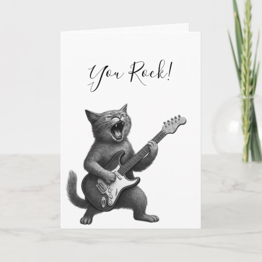 Rocker Cat Card Karte (Vorderseite)