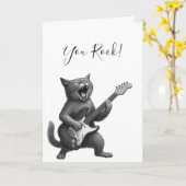 Rocker Cat Card Karte (Gelbe Blume)