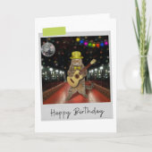 Rocker Cat Funny Birthday Card Karte (Vorderseite)