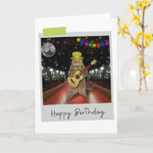 Rocker Cat Funny Birthday Card Karte (Gelbe Blume)