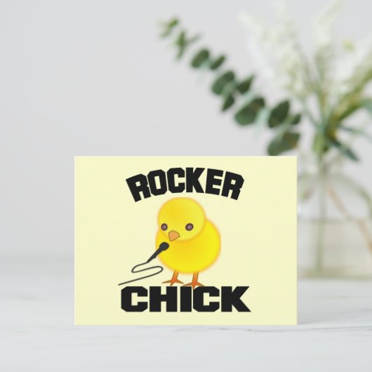 Rocker Chick Postkarte (Stehend Vorderseite)