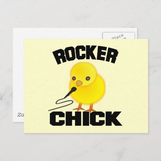 Rocker Chick Postkarte (Vorne/Hinten)