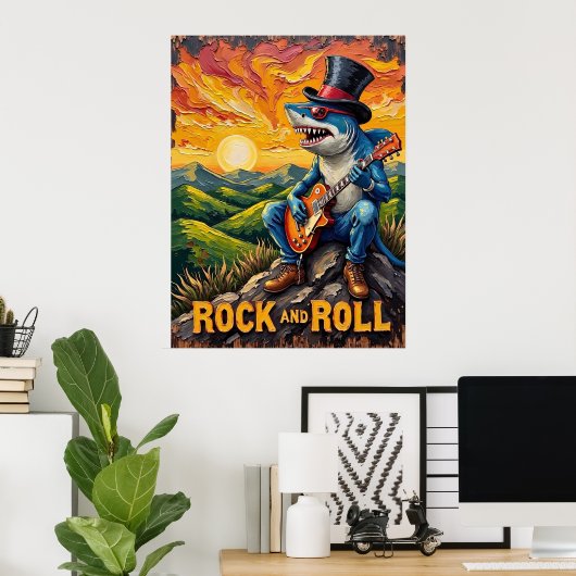 Rocker der Rolling-Grüntöne Poster (Heimbüro)