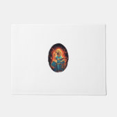 Rocker Drumming Golden Retriever Dog Drummer Fußmatte (Vorderseite)