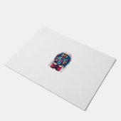 Rocker Drumming Labrador Retriever Dog Drummer Fußmatte (Schrägansicht)