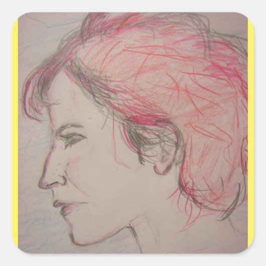 Rocker Girl Quadratischer Aufkleber (Vorderseite)