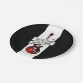 Rocker Gitarre Geboren zu Rock und Roll Music Part Pappteller (Schrägansicht)