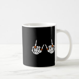 Rocker Hand Sign Rock Skeleton Pumpkin Skull Rings Kaffeetasse