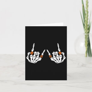 Rocker Hand Sign Rock Skeleton Pumpkin Skull Rings Karte