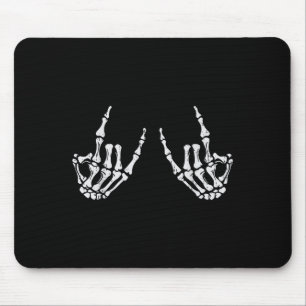 Rocker Hand Sign Rock Skelett Halloween Kostüm M Mousepad