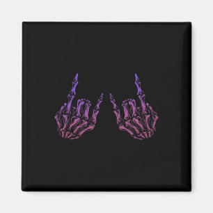Rocker Hand Sign Rock Skelett Retro Halloween Männ Magnet