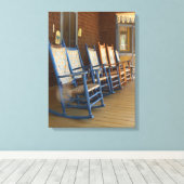 Rocker in einer Reihe - Martha's Vineyard Leinwanddruck (Insitu (Holzboden))