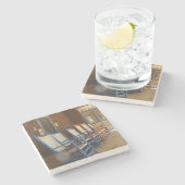 Rocker in einer Reihe - Martha's Vineyard Steinuntersetzer (Seitenansicht)