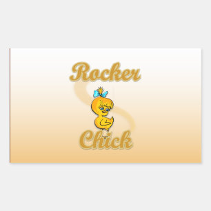 Rocker-Küken Rechteckiger Aufkleber