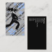 Rocker-Mädchen-Grau - Visitenkarte (Vorne/Hinten)