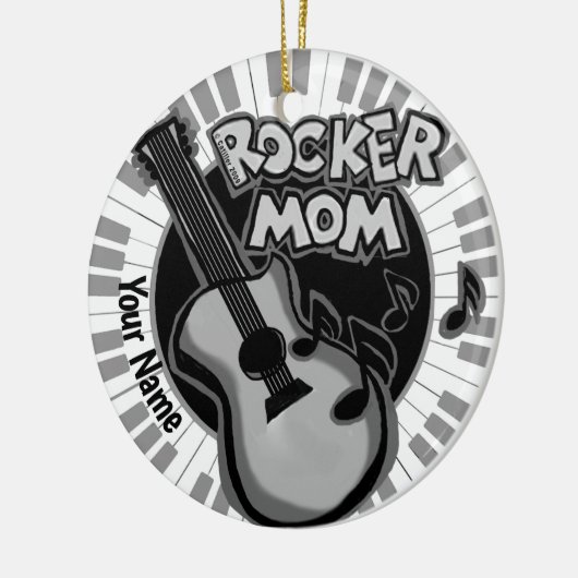 Rocker-Mama Keramik Ornament (Links)