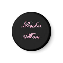 Rocker-Mama-Kühlschrankmagnet (Schwarz & Rosa)