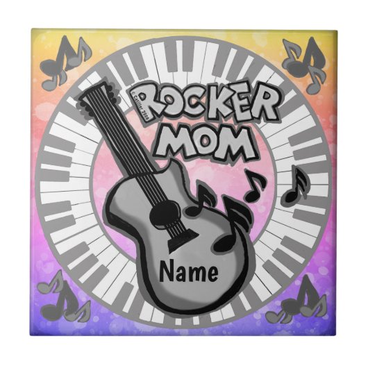 Rocker Mom Fliese (Vorderseite)