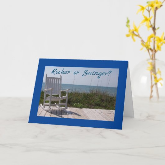 *ROCKER ODER SCHWINGER*? GEBURTSTAG "BEIDE" KARTE (Gelbe Blume)