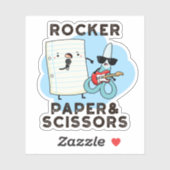 Rocker Paper and Scissors Funny Game Puff Aufkleber (Blatt)
