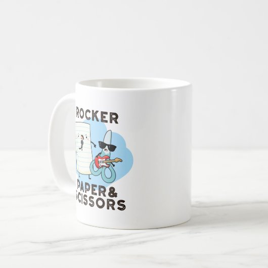 Rocker Paper and Scissors Funny Game Puff Kaffeetasse (Vorderseite Links)