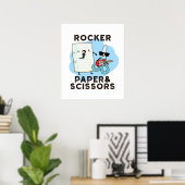 Rocker Paper and Scissors Funny Game Puff Poster (Heimbüro)