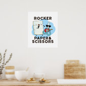 Rocker Paper and Scissors Funny Game Puff Poster (Küche)
