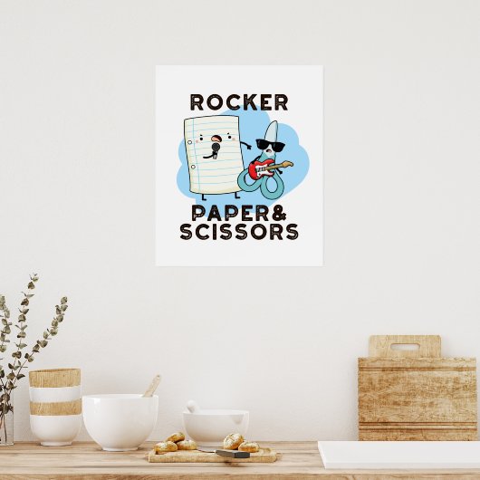 Rocker Paper and Scissors Funny Game Puff Poster (Küche)