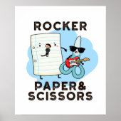 Rocker Paper and Scissors Funny Game Puff Poster (Vorne)