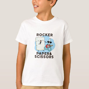 Rocker Paper and Scissors Funny Game Puff T-Shirt