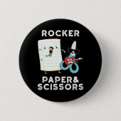 Rocker Paper und Schere Funny Game Puck Dark BG Button (Vorderseite)