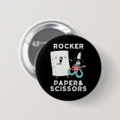 Rocker Paper und Schere Funny Game Puck Dark BG Button (Vorne & Hinten)
