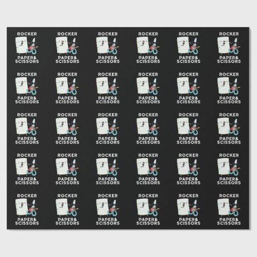 Rocker Paper und Schere Funny Game Puck Dark BG Geschenkpapier (Flach)