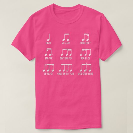 Rocker Piano Drummer Note Classic Co T-Shirt (Design vorne)
