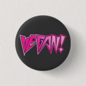 Rocker-rosa veganes button (Vorderseite)