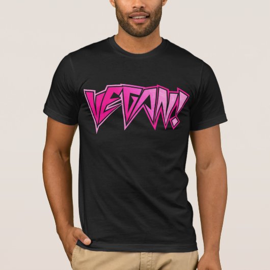 Rocker-rosa veganes T-Shirt (Vorderseite)