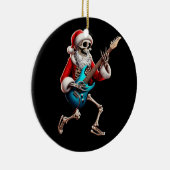 Rocker Santa Skeleton Gitarre Horror Weihnachtsroc Keramik Ornament (Rechts)
