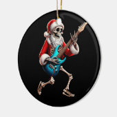 Rocker Santa Skeleton Gitarre Horror Weihnachtsroc Keramik Ornament (Links)