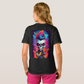 Rocker-Schädel mit Mohawk-Frisur T-Shirt (Schwarz voll)