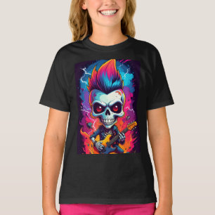 Rocker-Schädel mit Mohawk-Frisur T-Shirt