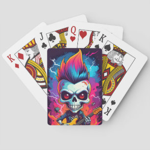 Rocker Schädel mit Mohawk Klassische Spielkarten