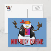 Rocker-Schneemann-Postkarte Feiertagspostkarte (Vorne/Hinten)