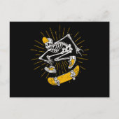 Rocker-Skater Skeleton-Cap Cool Halloween-Punk Postkarte (Vorderseite)