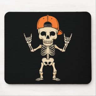 Rocker Skeleton Cap Halloween Punk Rock Men Boys Mousepad