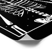 Rocker Skeleton Cap Skater Cool Halloween Punk Poster (Ecke)