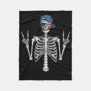 Rocker Skeleton Cap Skater Cool Halloween Punk Roc Fleecedecke